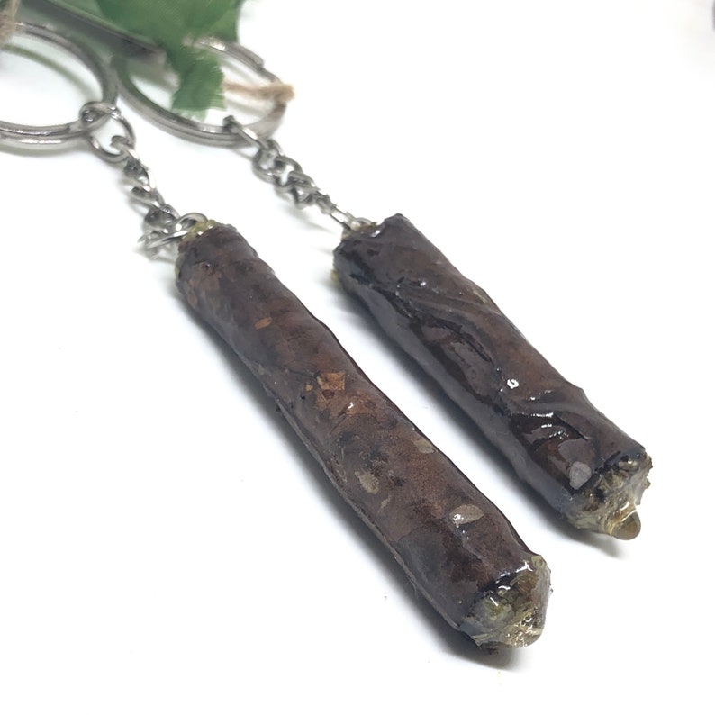 Hand epoxy resin dipped marijuana flower blunt keychain Etsy