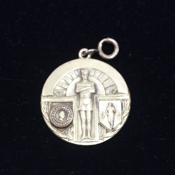 Athletic Medallion, Vanderbilt Interscholastic Meet Dudley Stadium 1929, Sportsman Event, Antique Award pendant, Great Exonumia