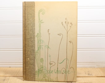 Poems, to those who see, Gwen Frostic, 1965 Beige and tweed hardcover poetry book, Cottage Décor