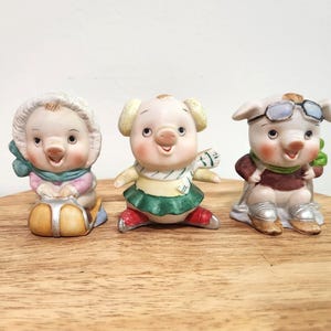 The Three Pigs フィギュアセット Three Little Pigs Figurines - Etsy