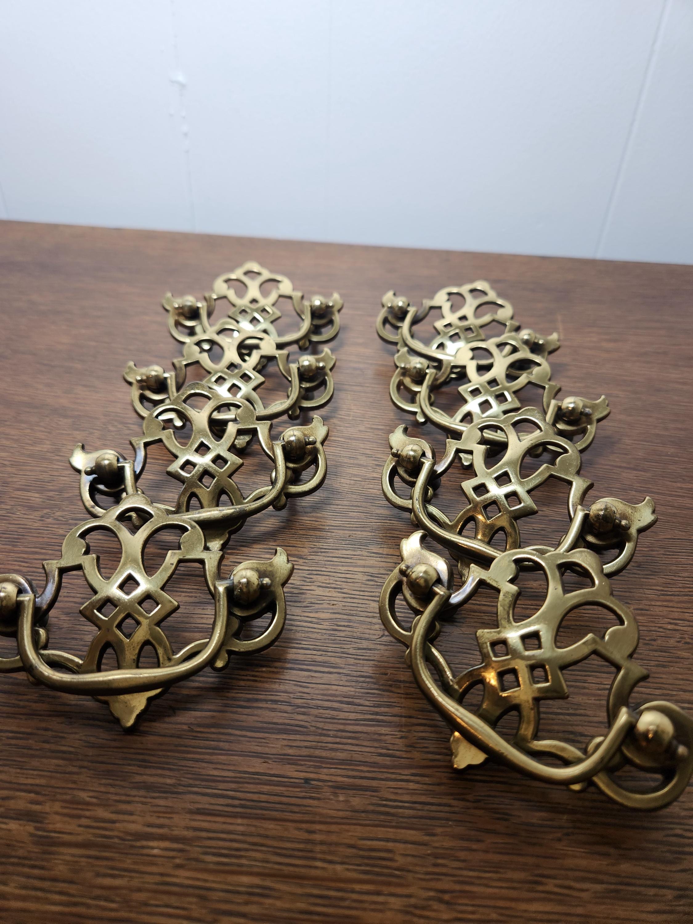 Chippendale Style Batwing Brass Drawer Pulls 1993 Keeler Brass