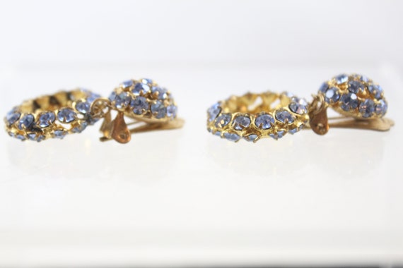Austrian Blue Stone Circle Dangle Drop earrings, … - image 5