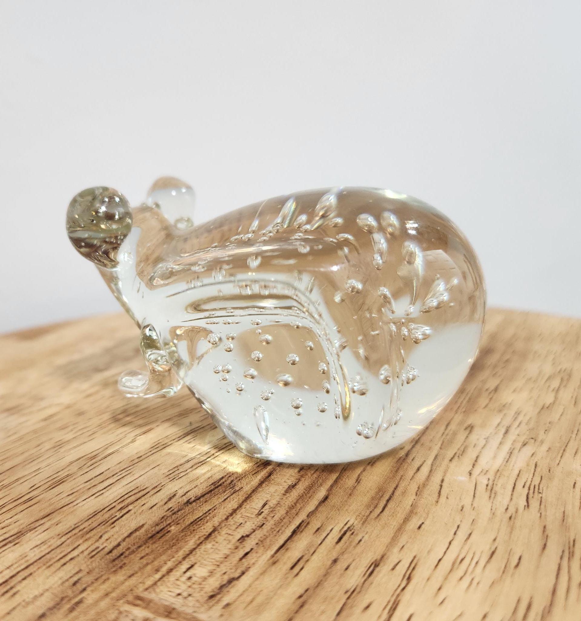 Paperweight Frog Clear Glass Frog Paperweight, Bubbles, Studio Art Glass Desk Accessory ...