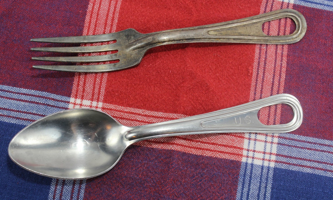 US Military Fork or Spoon Vintage Mess kit items Marked US Etsy