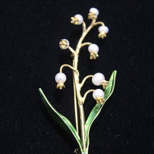 MMA Sterling Enamel Lily of the Valley Cultured Pearl Brooch - Etsy