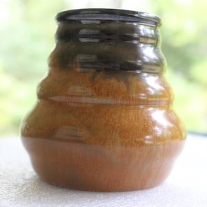 Fulper 827 Yellow Flambé mini 1920, 3 1/2 inch vase, American Art Pottery, Arts and Crafts Décor, Antique, Cottage Décor, chip on underside