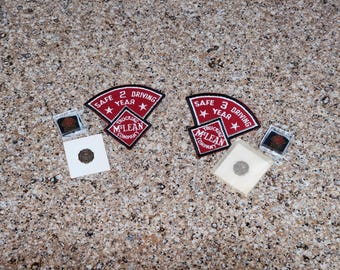 Safe Driving - No Accidents awards, Patch and 2 pins, McLean Trucking, 1970-80's awards, Trucking Company Patches, Vintage