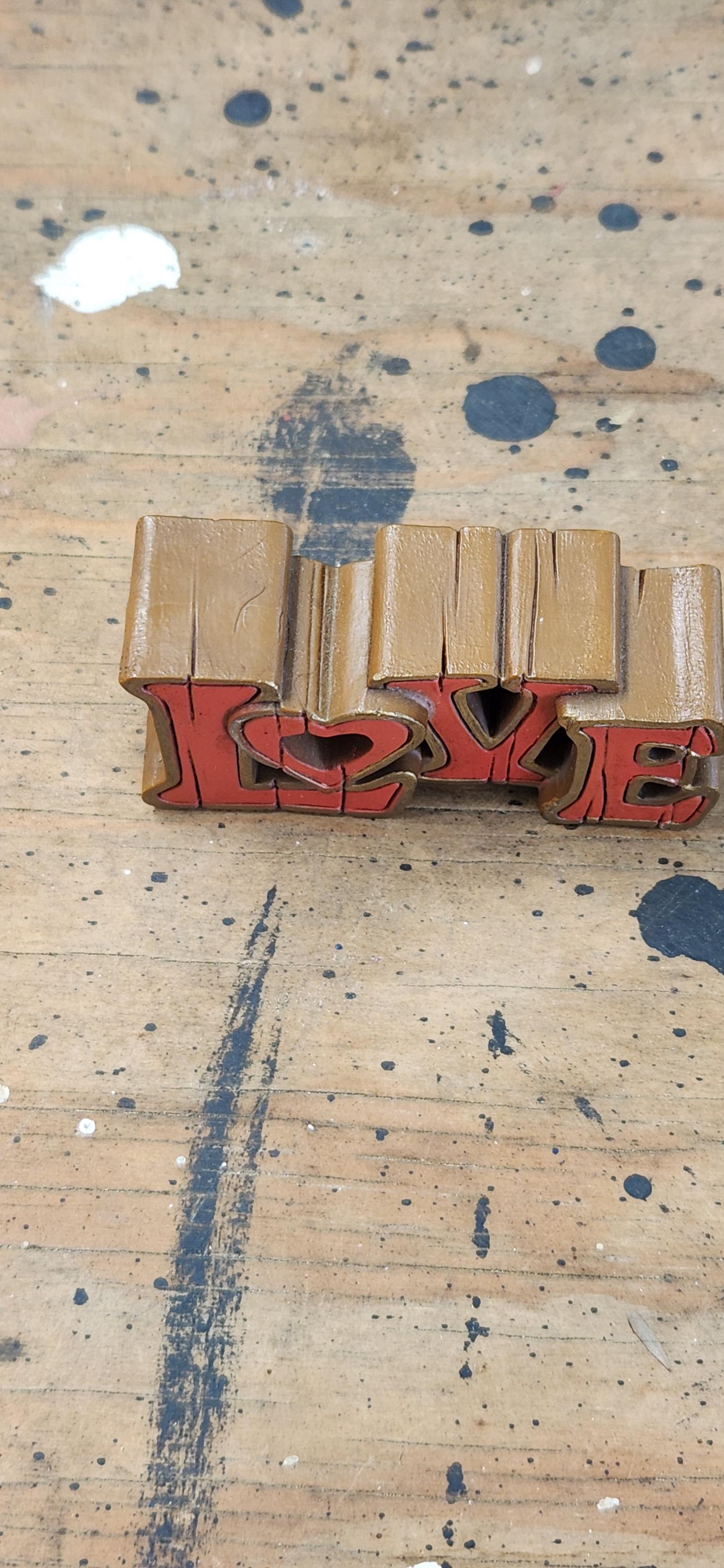 Hallmark - LOVE, Faux Wood Grain Plastic 1979, VPF 1007, Valentine ...