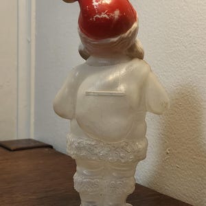 Santa Plastic Candy Container Bank, 1960's Hong Kong, Clear Plastic ...
