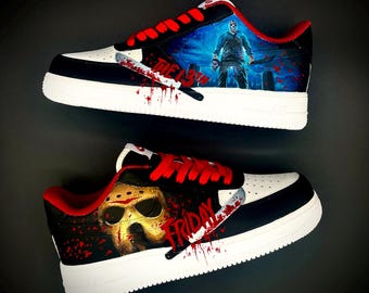 Hand-Painted Horror Sneakers, Spooky Season Air Force 1s