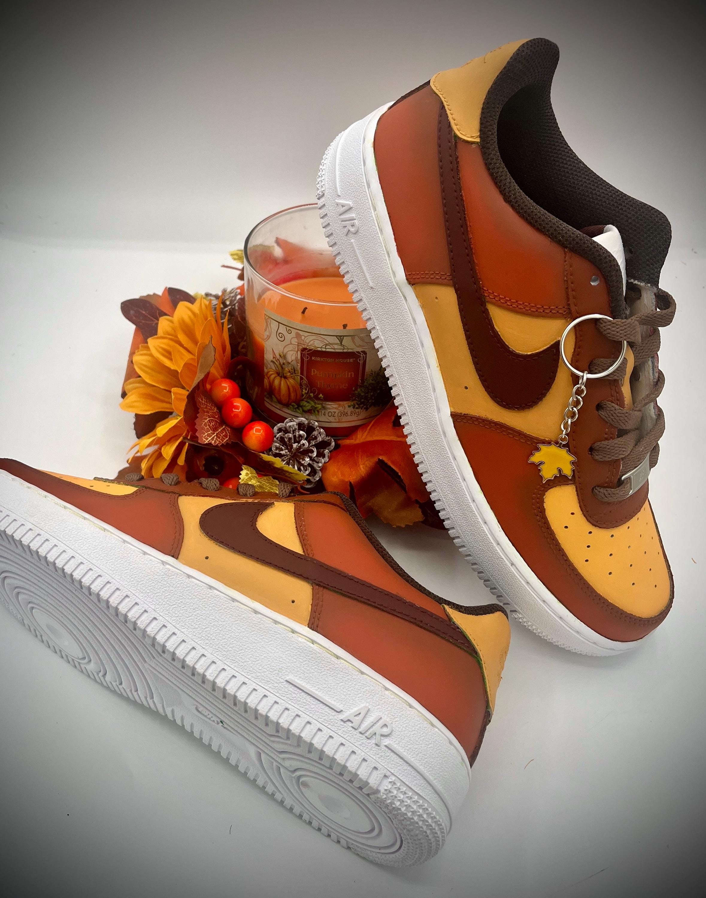Hand Painted Fall Theme AF1 Nikes, Custom Autumn Sneakers - Etsy