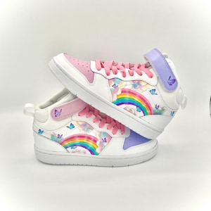 Jordan 1 Custom , Custom Rainbow Jordans, Pastel  Rainbow Custom Shoes, Custom Nike Shoes, Gift For Her, Back To School Shoes