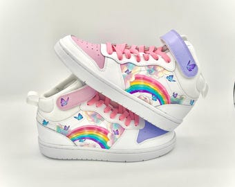 Handbemalte Rainbow Jordan 1 Sneakers