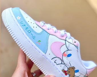 Benutzerdefinierte handbemalte Sneakers, Kawaii Bunny AF1 Design
