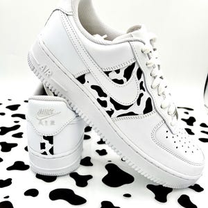 Custom painted cowprint af1’s, cow girl shoes, gift for her shoes, gift shoes, personalized gifts, Gift for Mom, Cowprint Shoes,Western Nike