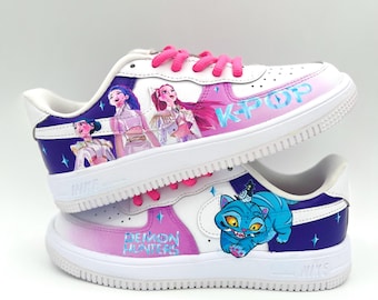 Chaussures Nike K-Pop AF1 personnalisées peintes à la main