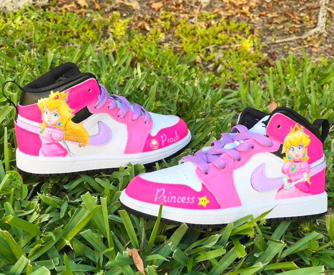 peach and pink jordans