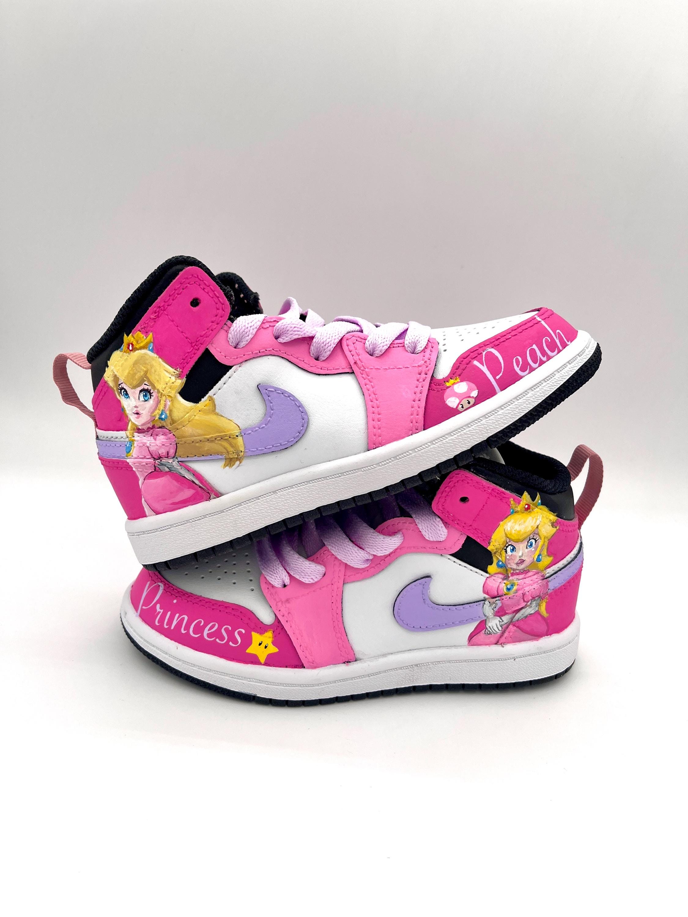 peach and pink jordans