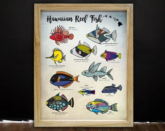 Hawaii Fish print, Humuhumunukunukuapuaa, Hawaii gift, scuba diving hawaii print