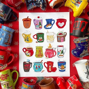 Impression d'art de tasses Glühwein, marchés de Noël allemands, art allemand, cadeau Allemagne image 8