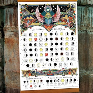 Maanstanden 2025, maankalender 2025, maanstanden, print Egypte