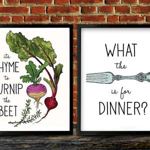 Kitchen Art, Turnip the Beet, Kitchen Decor, Fork, Thyme to Turnip the Beet, Housewarming gift image 1