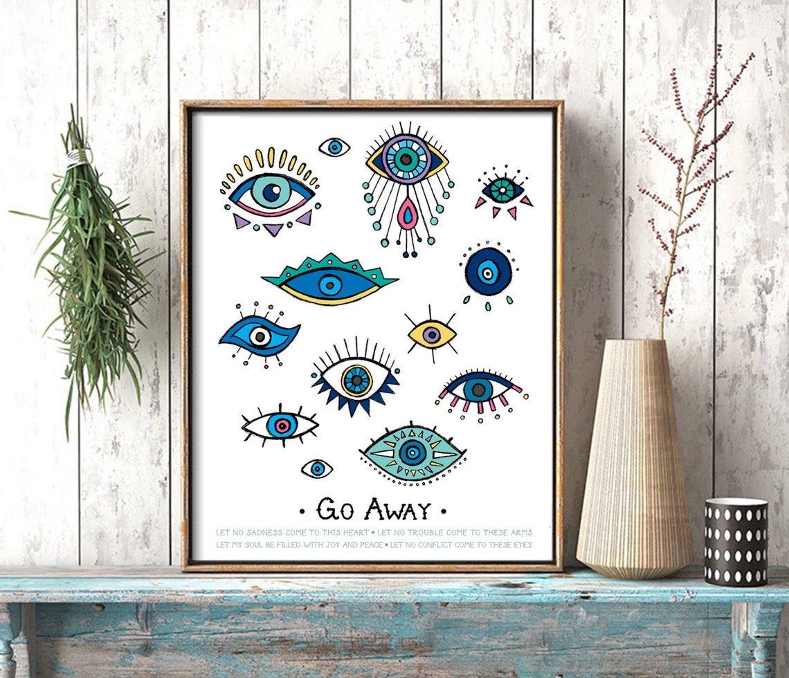 Evil Eye Protection Prayer Evil Eye Print Go Away Luck Etsy