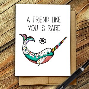 Ein Freund wie Sie ist selten, Narwhal Card, Bestie Card, Narwhal Geschenk