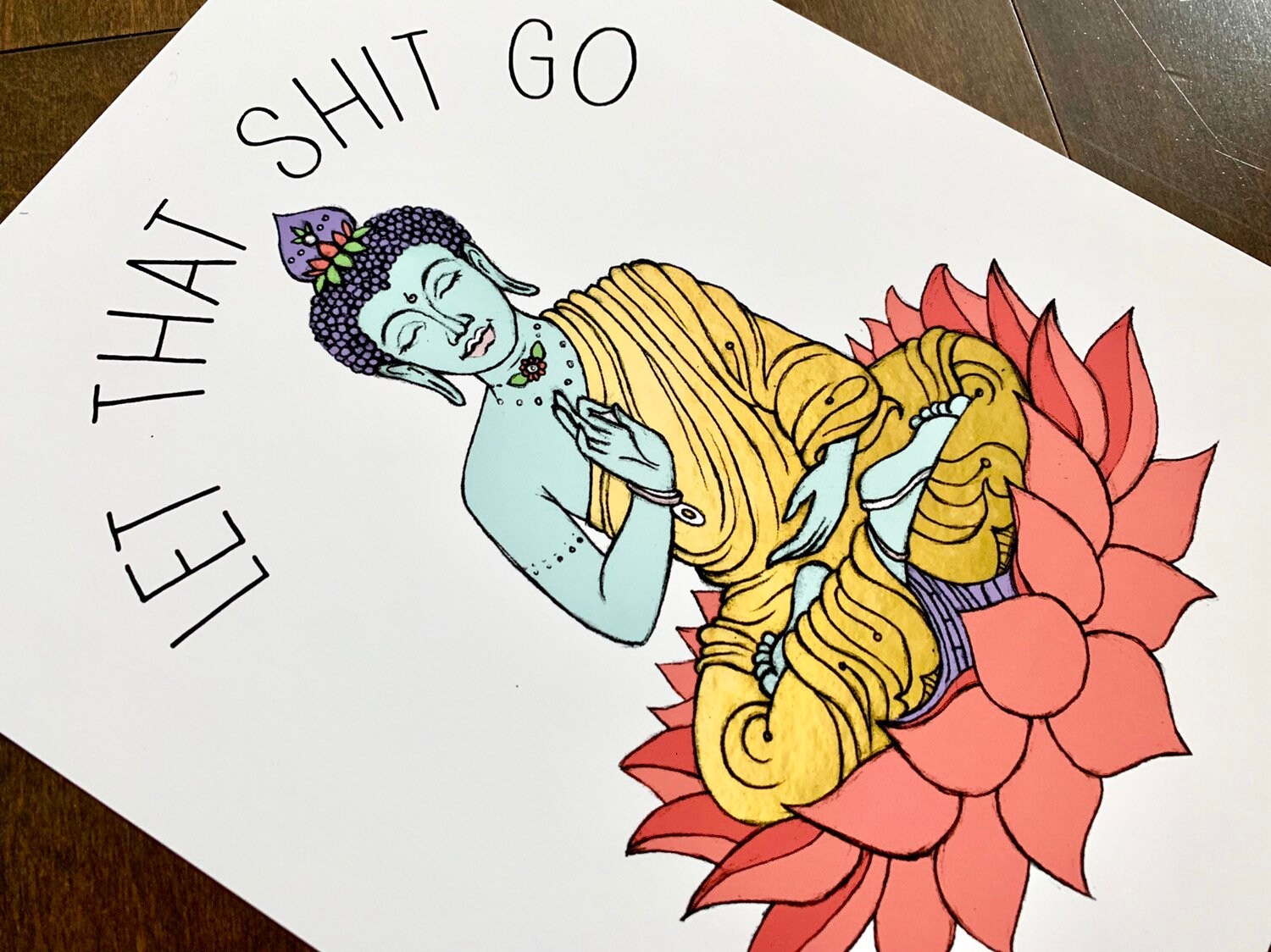 Let That Shit Go Yoga Poster Bathroom Decor Let That Shit | Etsy