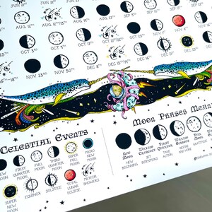 Maankalender 2024, Maan van mijn leven, mijn zon en sterren, Maankalender 2024, Maanfasen, Ruimteprint afbeelding 6