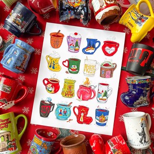 Glühwein mugs art print, German Christmas markets, Germany art, Germany gift image 3