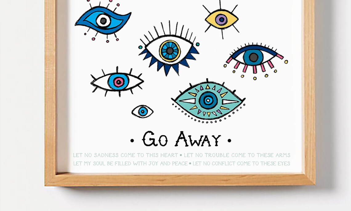 Evil Eye Protection Prayer Evil Eye Print Go Away Luck Etsy