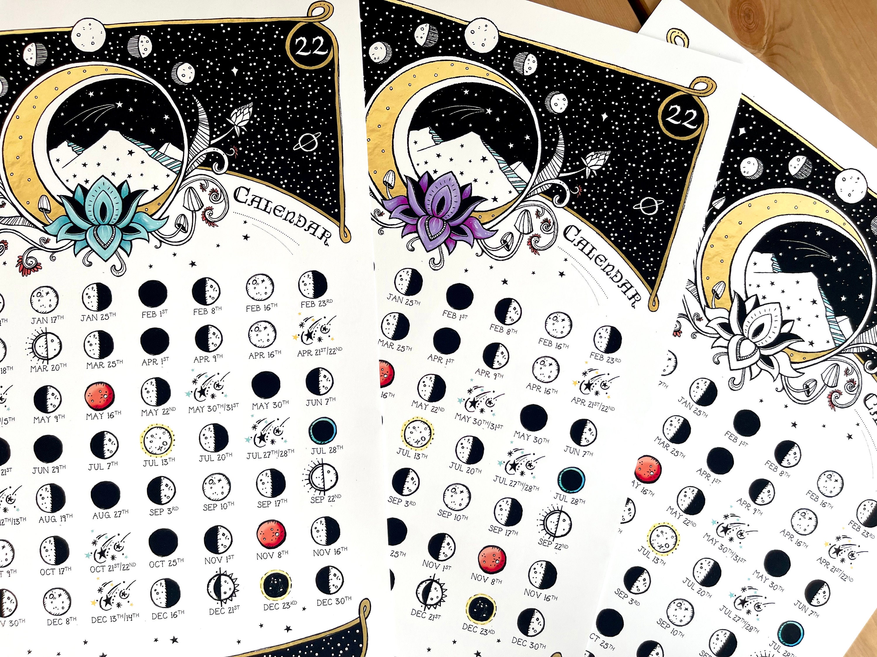 Lunar Calendar 2023 Astrology Wheel of the Year Moon of My - Etsy UK