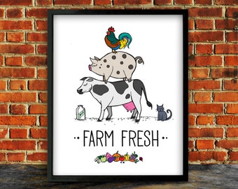 Kitchen Art, Farm Fresh, Housewarming gift