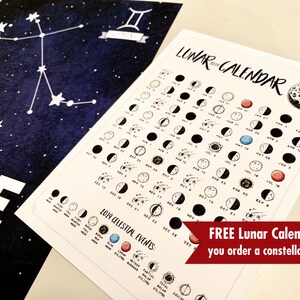 Birthday Constellation Print, Space Theme Room, Zodiac &amp; Constellation ...