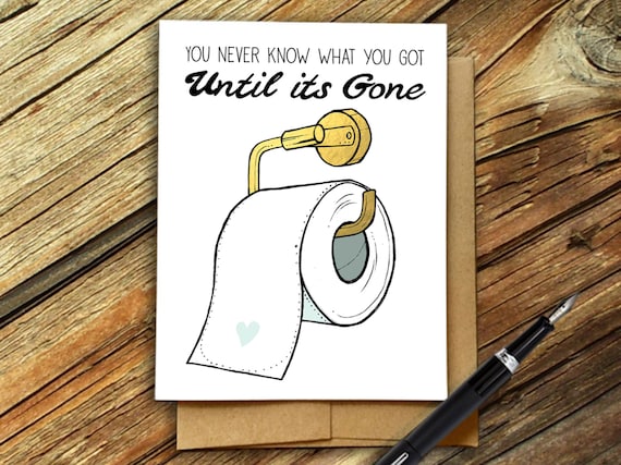 Social Distancing card, Funny Toilet paper card, I miss you card