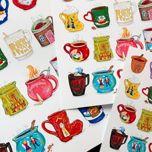 Glühwein mugs art print, German Christmas markets, Germany art, Germany gift image 4