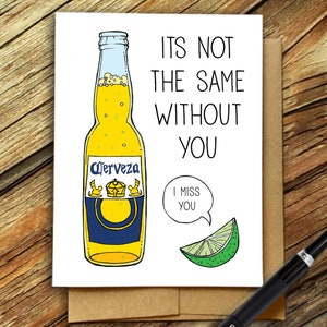 Quarantäne Geburtstagskarte, Social Distancing, Lustige Bierkarte, I miss you card, New Job Karte, It es not the same without you, Bierkarte