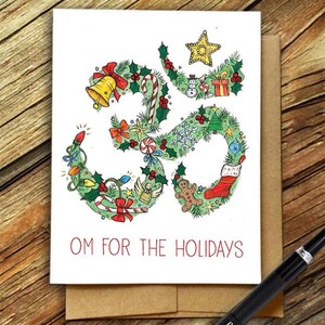 Yoga Christmas Card, Om for the holidays