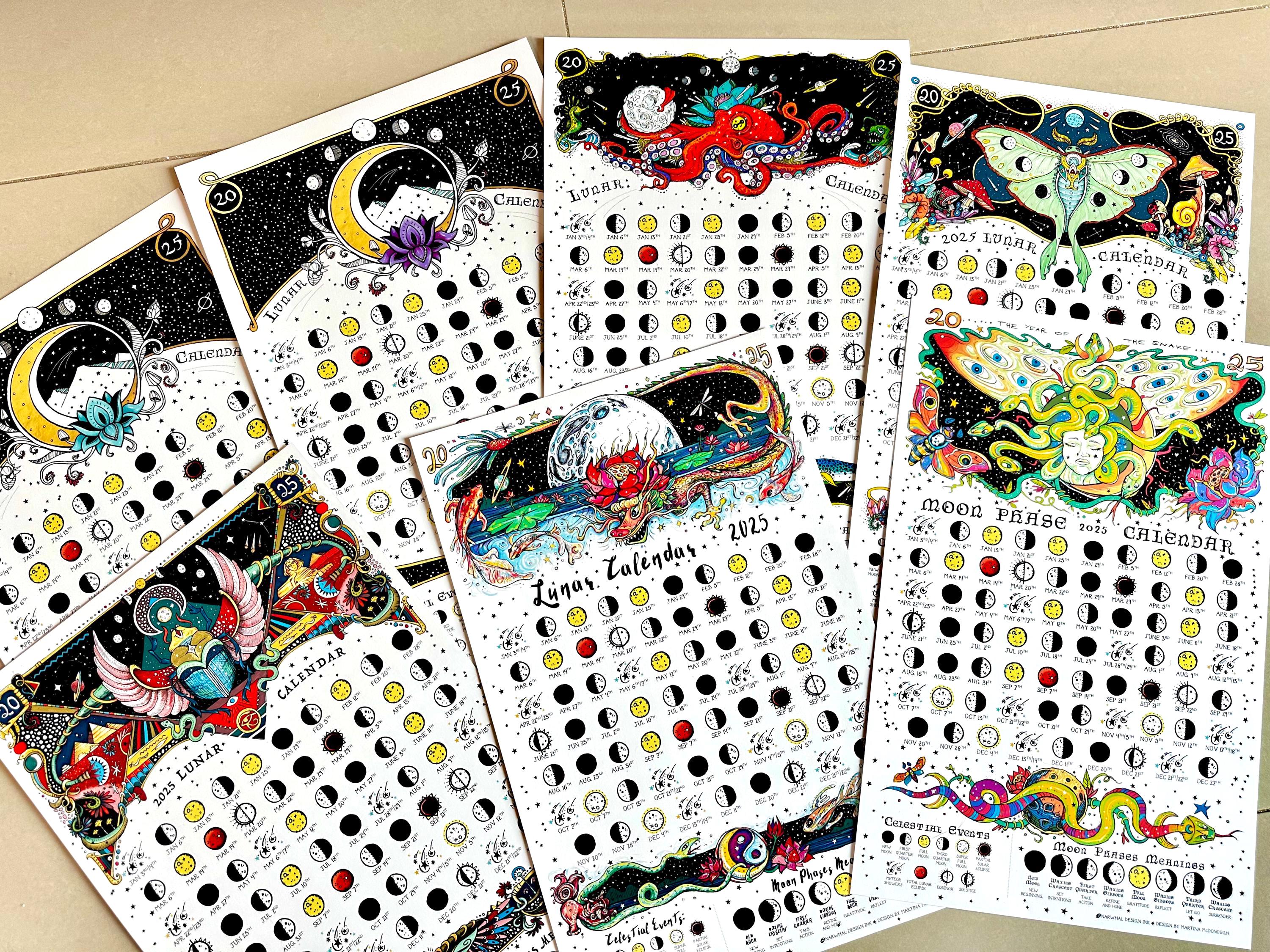 Moon Phase Calendar 2025, Astrology, 2025 Moon Calendar, Moon