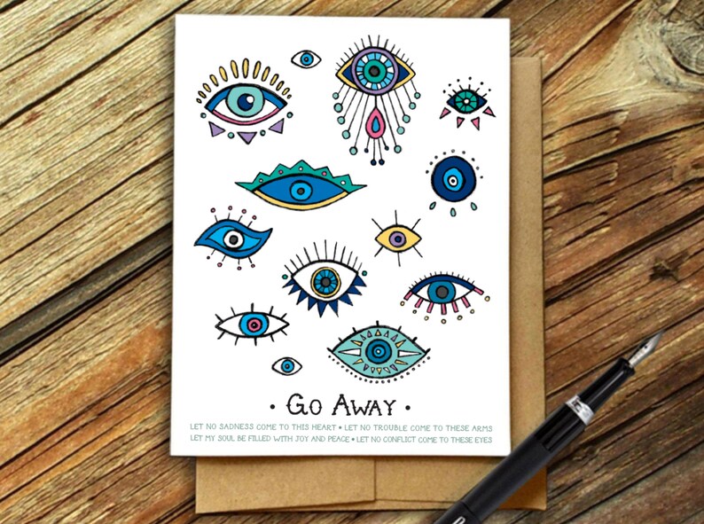 Evil Eye Good Luck Greeting Card Etsy