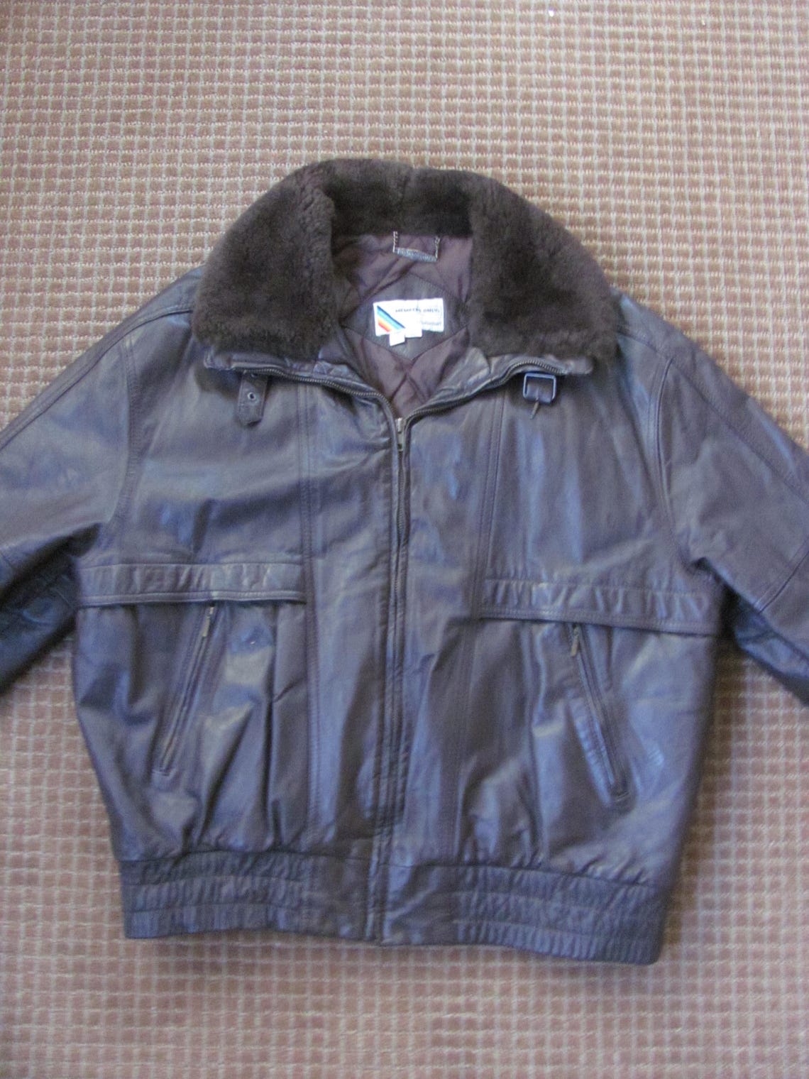 Vintage Members Only Brown Leather Bomber Jacket Mens Faux Fur - Etsy ...