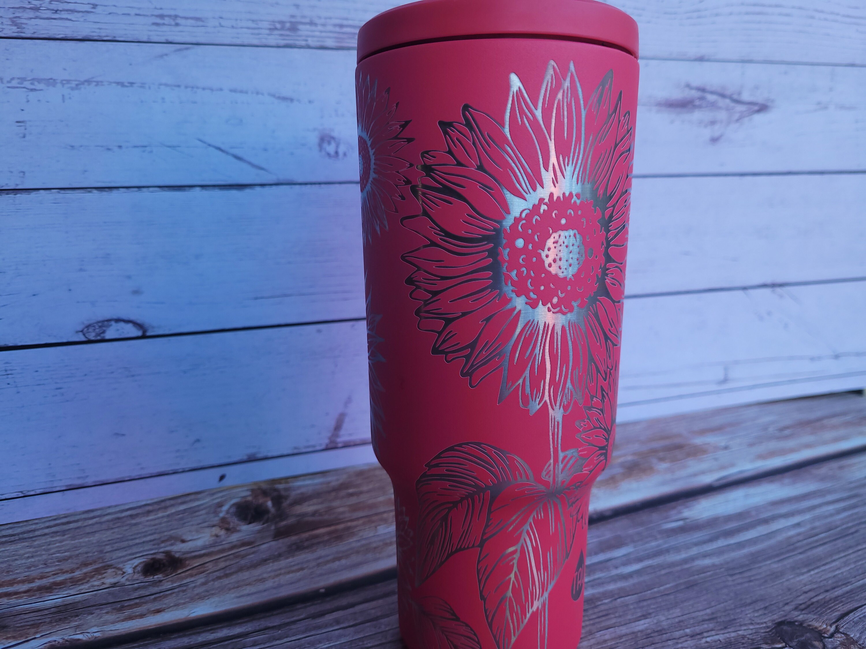 Sunflower 40 Oz. Tumbler With Straw Full Wrap Laser Engraved Gift for