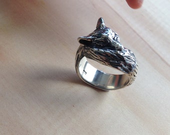 Fox Ring, Silver, Handmade