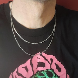 Sterlingzilveren dubbele herenketting
