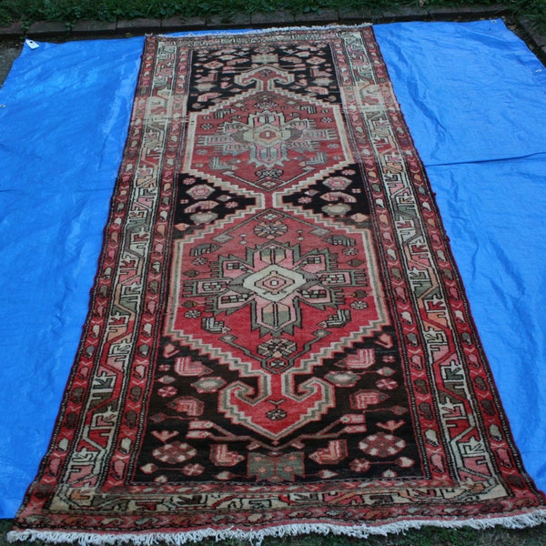 9' 4" x 3' 5" Antique Zanjan Runner/ Long Rug   A45