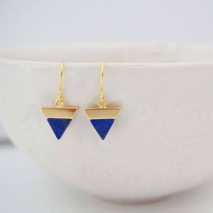 Blue Lapis and Gold Earrings