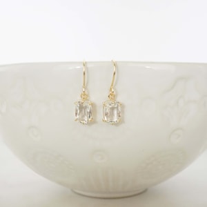 Crystal and Gold Gem Earrings | Bridesmaid Earrings | Wedding Earrings | ECG34, ECS34