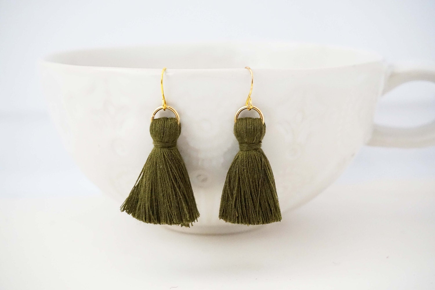 Boho Earrings - Gold and Green Tassel Earrings - Leaf Earrings - Lulus