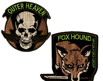 Outer Heaven en Foxhound-patch klittenband neoncamouflage van Metal Gear Solid